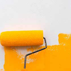 Painting Wall Yellow with Roller