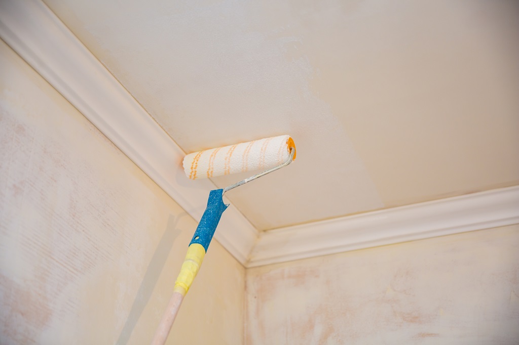 Paint over the ceiling-stained area